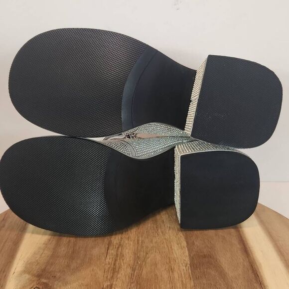 Dolls Kill Desire Me Rhinestone Mary Janes - Silver Women's Size 7 M - Picture 8 of 9